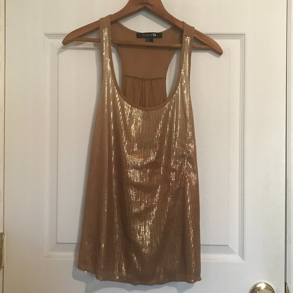 Gold Ombre Sequin Tank Top Forever 21